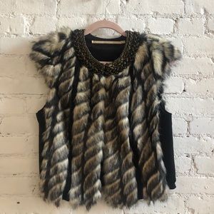 Faux Fur Vest - Twelfth Street By Cynthia Vincent